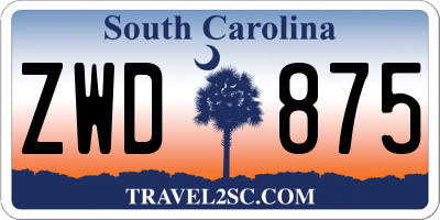 SC license plate ZWD875