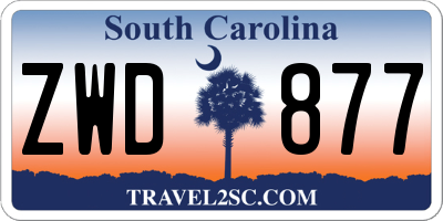 SC license plate ZWD877