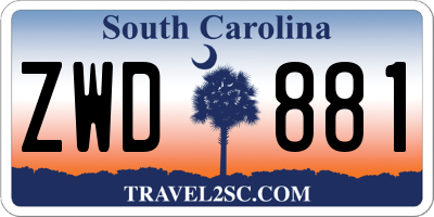 SC license plate ZWD881