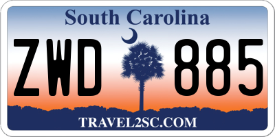 SC license plate ZWD885