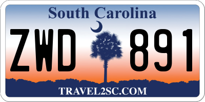 SC license plate ZWD891