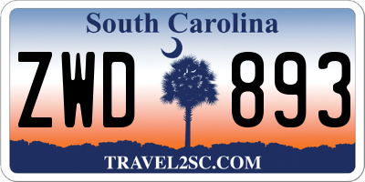 SC license plate ZWD893