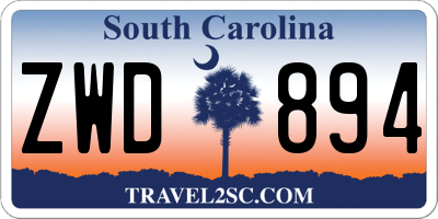 SC license plate ZWD894
