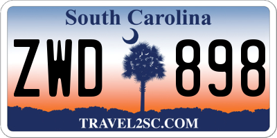 SC license plate ZWD898