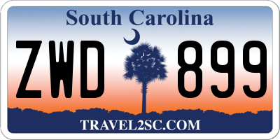 SC license plate ZWD899