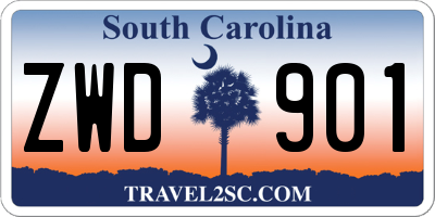 SC license plate ZWD901