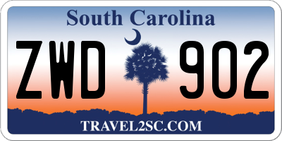 SC license plate ZWD902