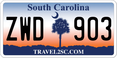SC license plate ZWD903
