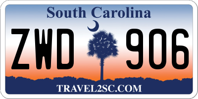 SC license plate ZWD906