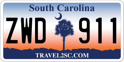 SC license plate ZWD911