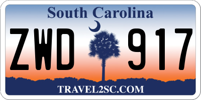SC license plate ZWD917
