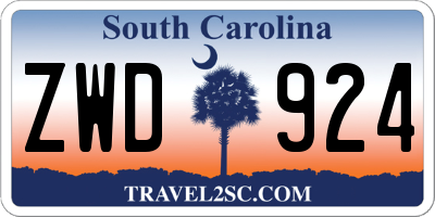 SC license plate ZWD924