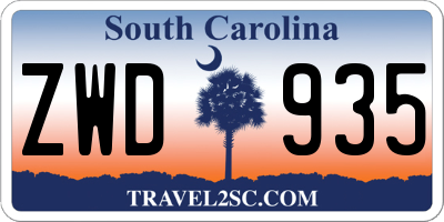 SC license plate ZWD935