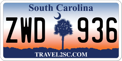 SC license plate ZWD936
