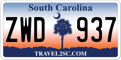 SC license plate ZWD937