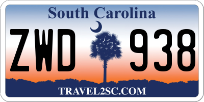 SC license plate ZWD938