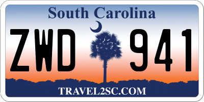 SC license plate ZWD941