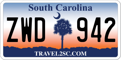 SC license plate ZWD942