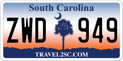 SC license plate ZWD949