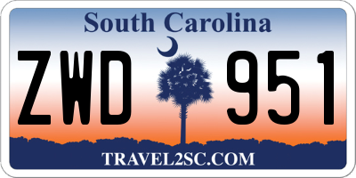 SC license plate ZWD951