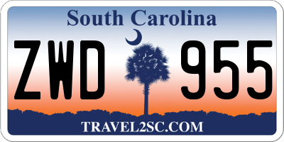 SC license plate ZWD955