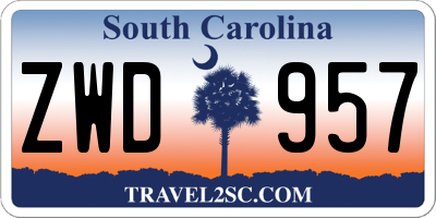 SC license plate ZWD957