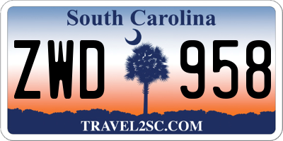 SC license plate ZWD958