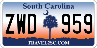 SC license plate ZWD959