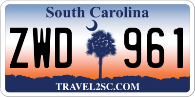 SC license plate ZWD961