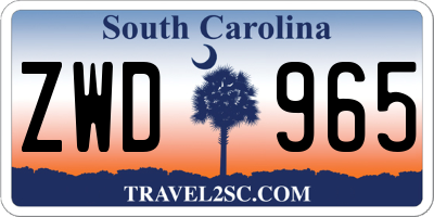 SC license plate ZWD965