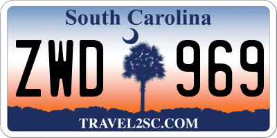 SC license plate ZWD969