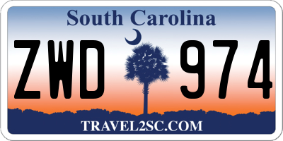 SC license plate ZWD974