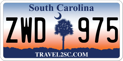 SC license plate ZWD975