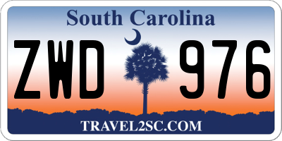SC license plate ZWD976