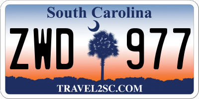 SC license plate ZWD977