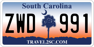 SC license plate ZWD991