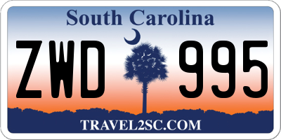 SC license plate ZWD995