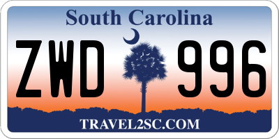 SC license plate ZWD996