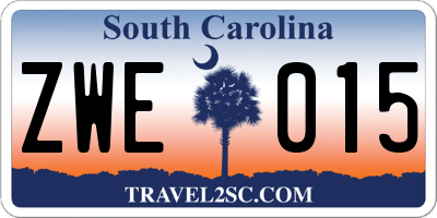 SC license plate ZWE015
