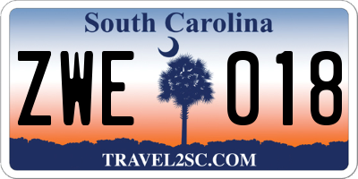 SC license plate ZWE018