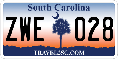 SC license plate ZWE028