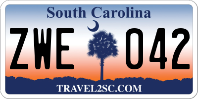 SC license plate ZWE042