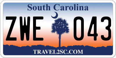 SC license plate ZWE043