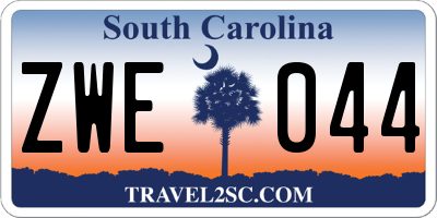 SC license plate ZWE044