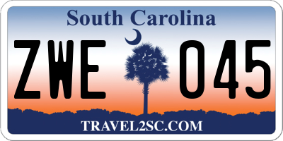 SC license plate ZWE045