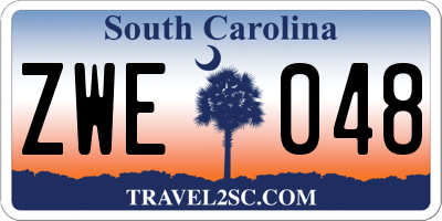 SC license plate ZWE048