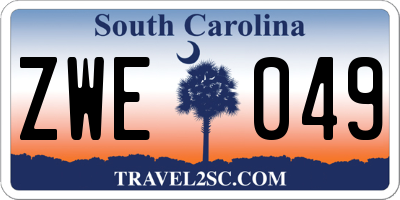 SC license plate ZWE049