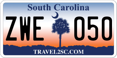 SC license plate ZWE050