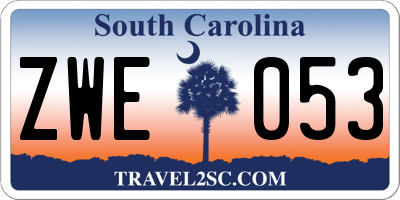 SC license plate ZWE053