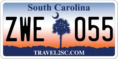 SC license plate ZWE055